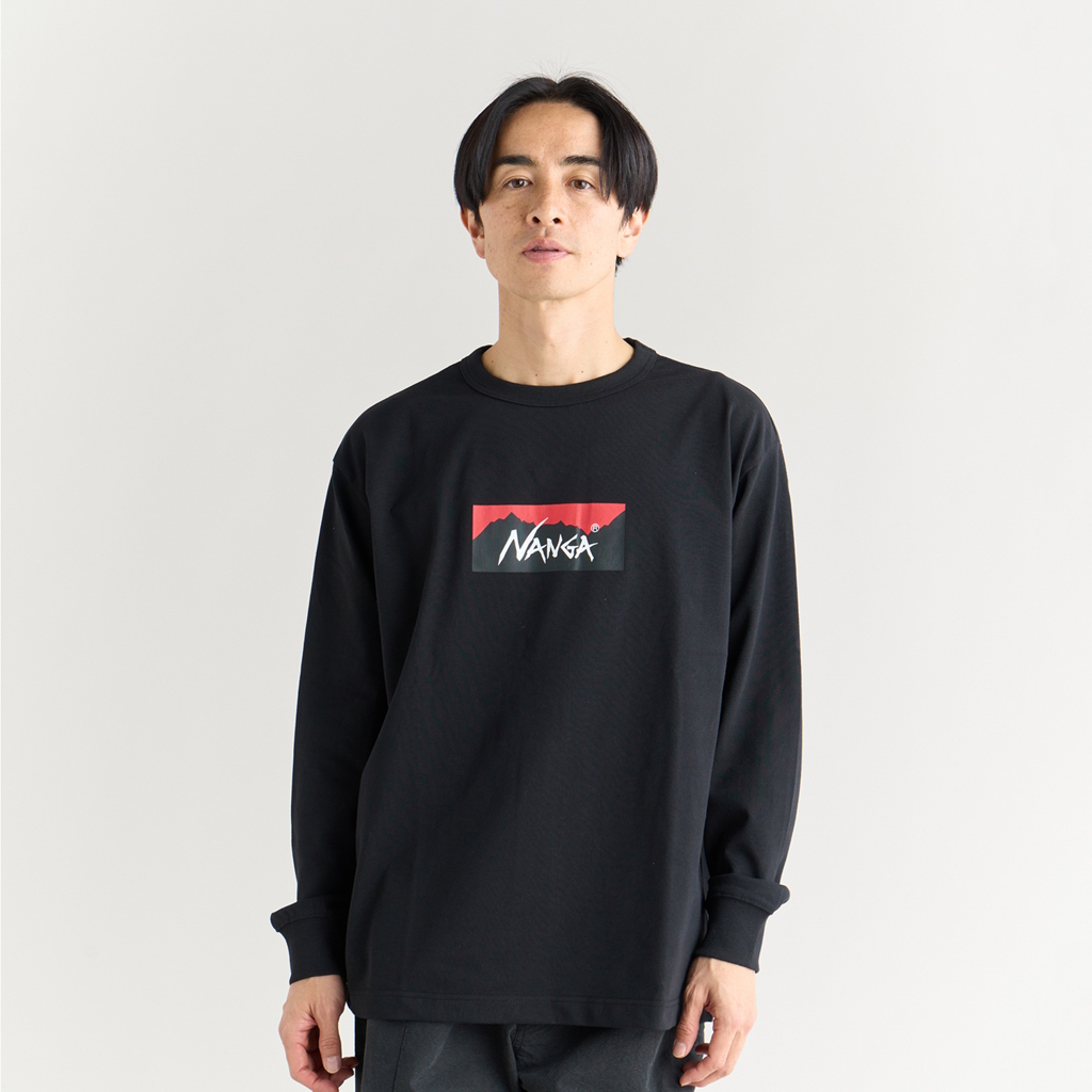 [ナンガ]ECO HYBRID BOX LOGO L／S TEE