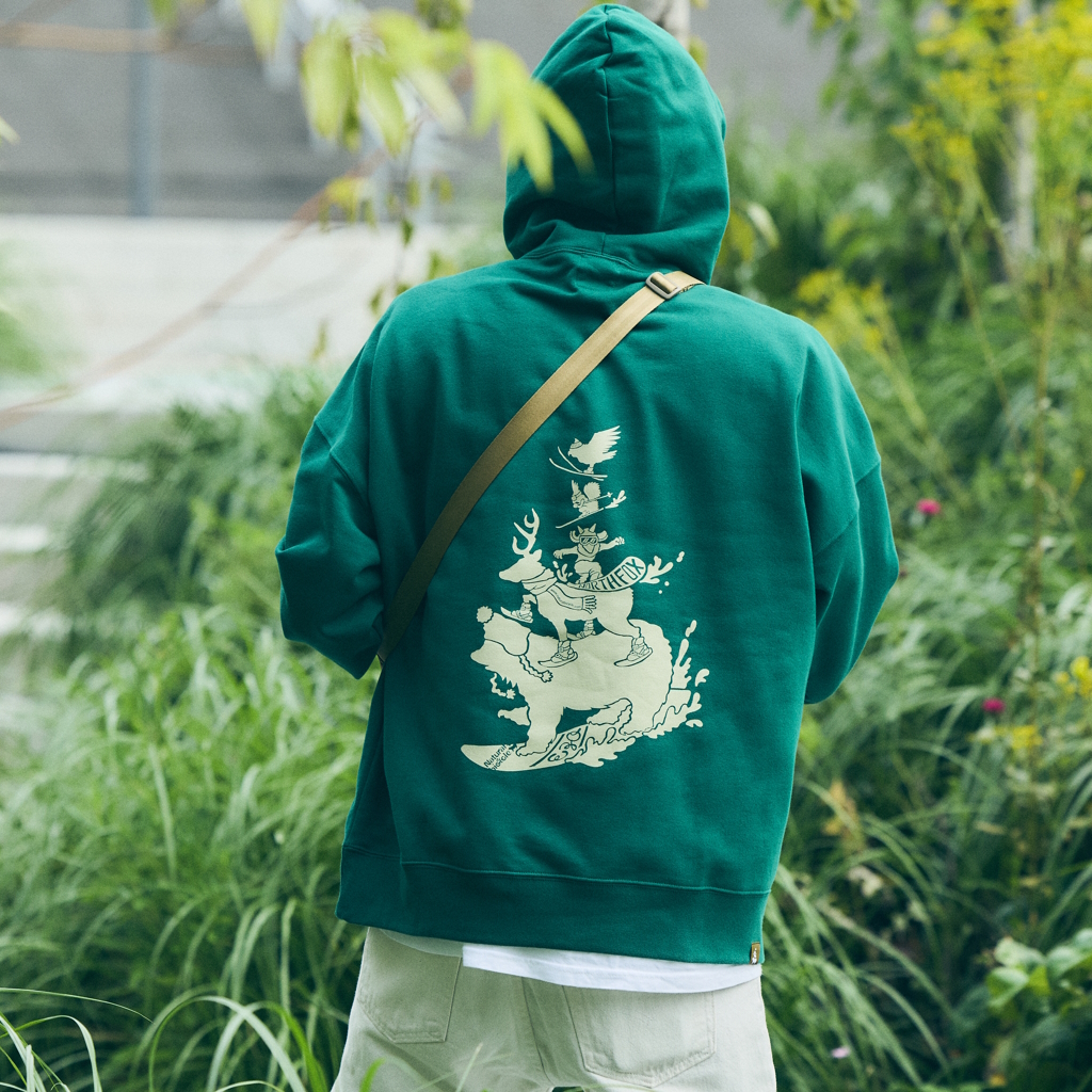 [ナチュラルバイシクル×ゴーアウト]EZOBAND Snow Big Pull Parka
