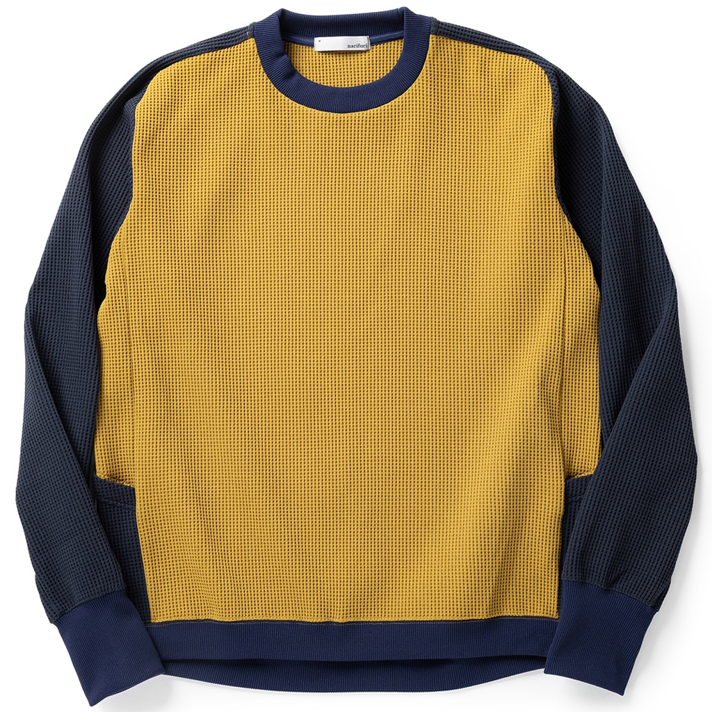 [ナリフリ]マルチワッフルクルーネックスウェット