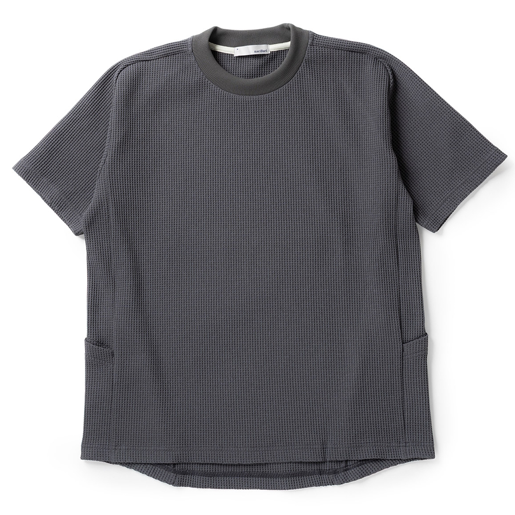 [ナリフリ]マルチワッフルクルーネックTシャツ