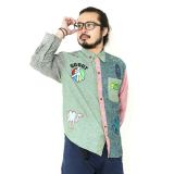 [パンクドランカーズ×ゴーアウト]【PDS×GO OUT】刺繍いっぱい七分シャツ