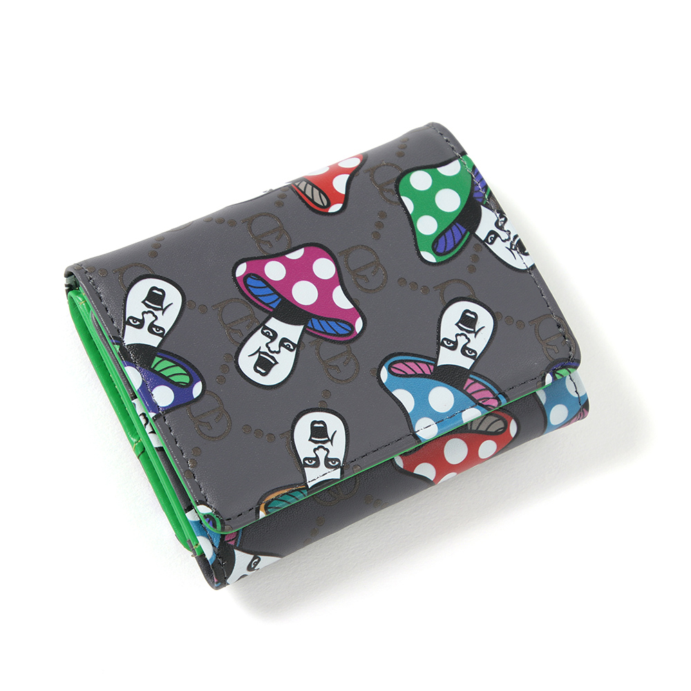 [パンクドランカーズ]きのこ総柄三つ折り財布