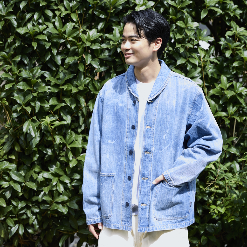 [ポーラ]SHAWL COLLAR DENIM JACKET