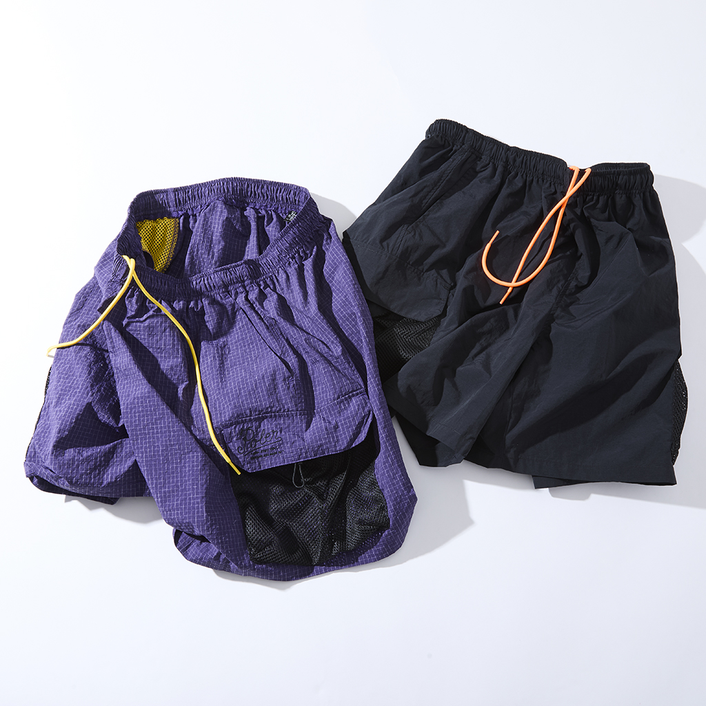 [ポーラ]SHIRRING NYLON PARACHUTE SHORTS