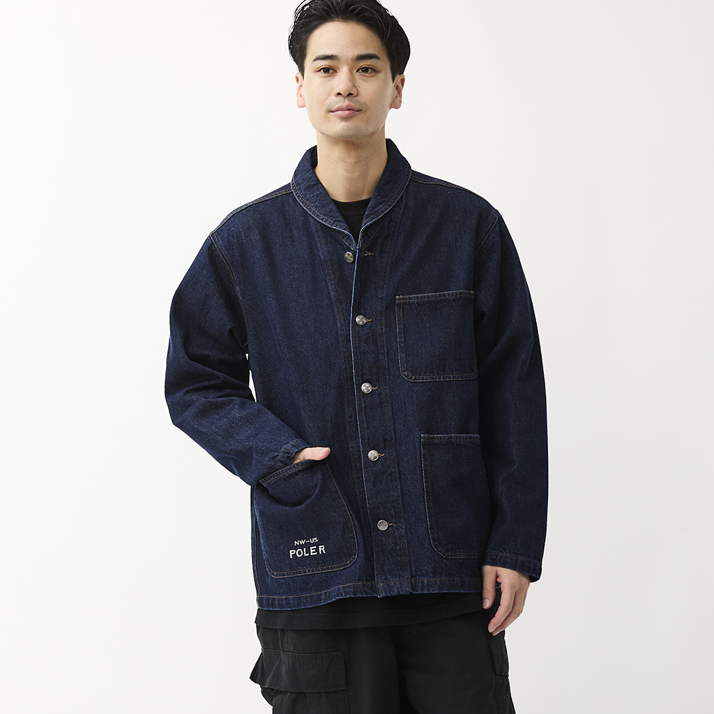 [ポーラ]SHAWL COLLAR DENIM JACKET