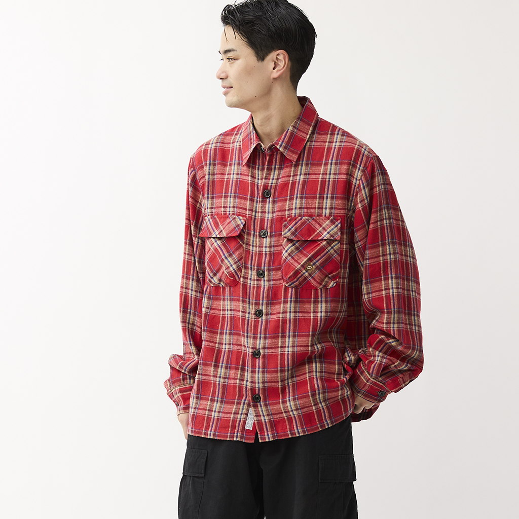 [ポーラ]POLER FLANNEL WIDE SHIRT
