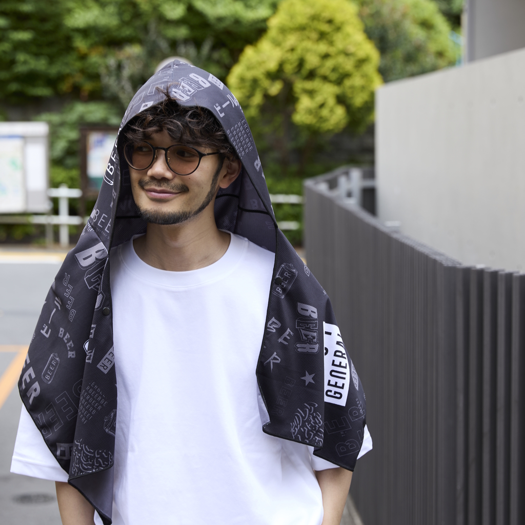 [ポストジェネラル×ビール×ゴーアウト]QUICKDRY HOODIE TOWEL UV POSTGENERAL×GO OUT×BEERコラボ