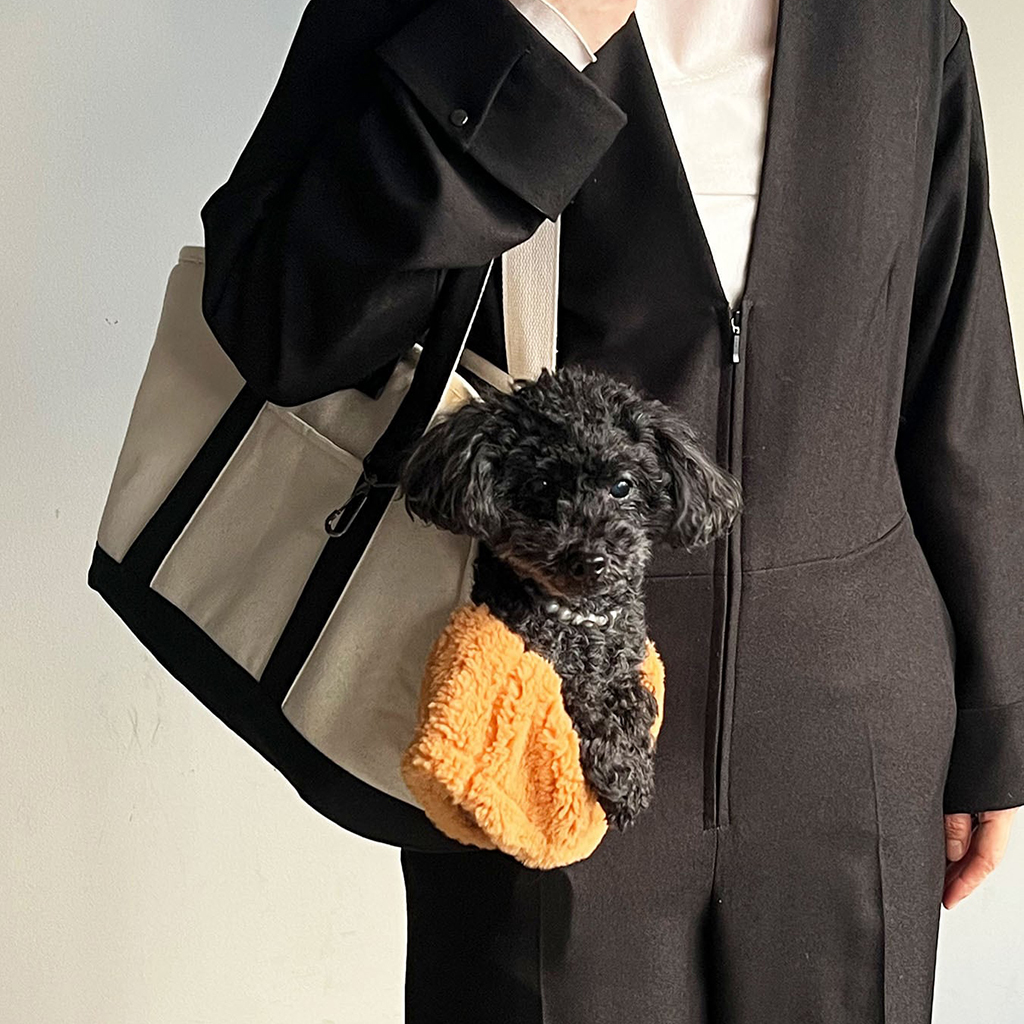 [パフ]pet carry canvas tote M