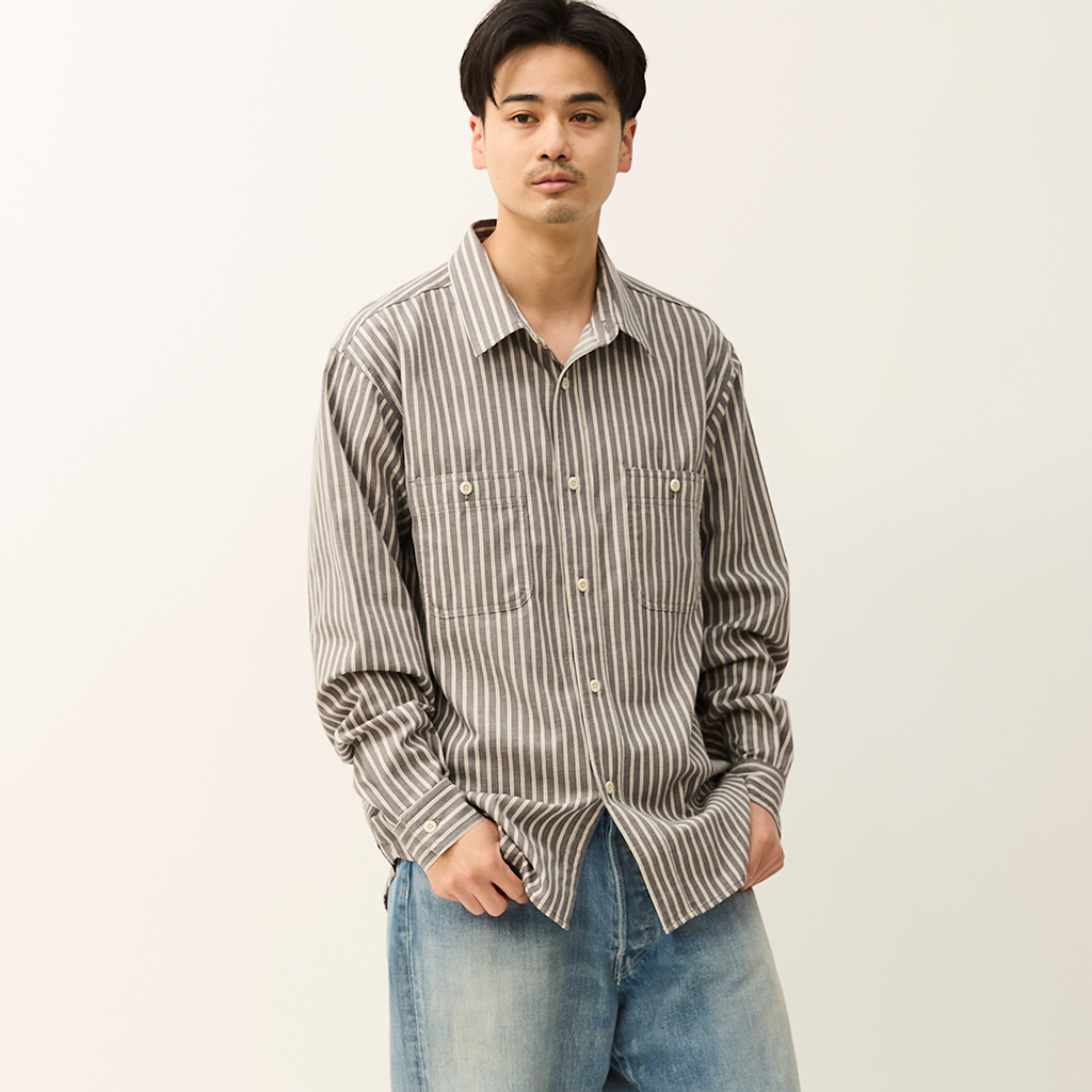 [ローター]Stripe Work Shirt