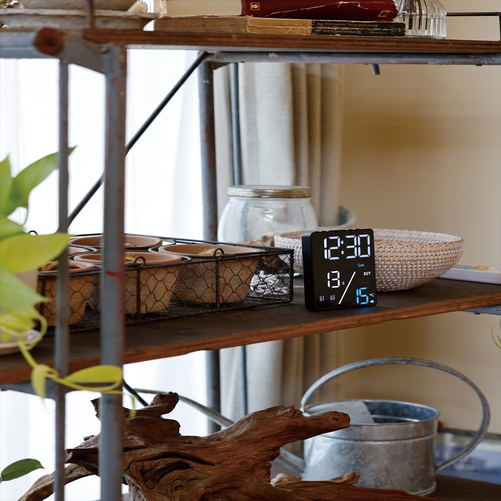 [スロウワー]LED THERMO ALERT CLOCK Azul