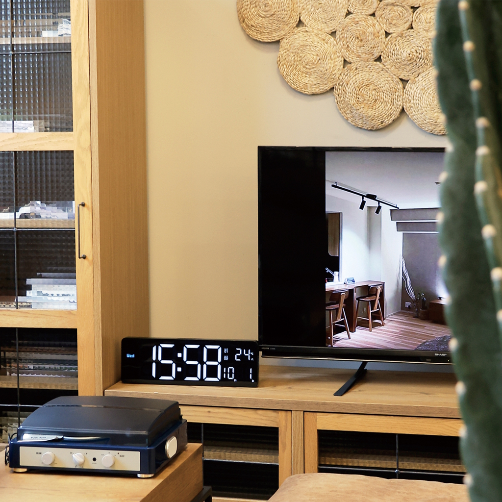 [スロウワー]LED WiFi CLOCK Camino（ブラック）