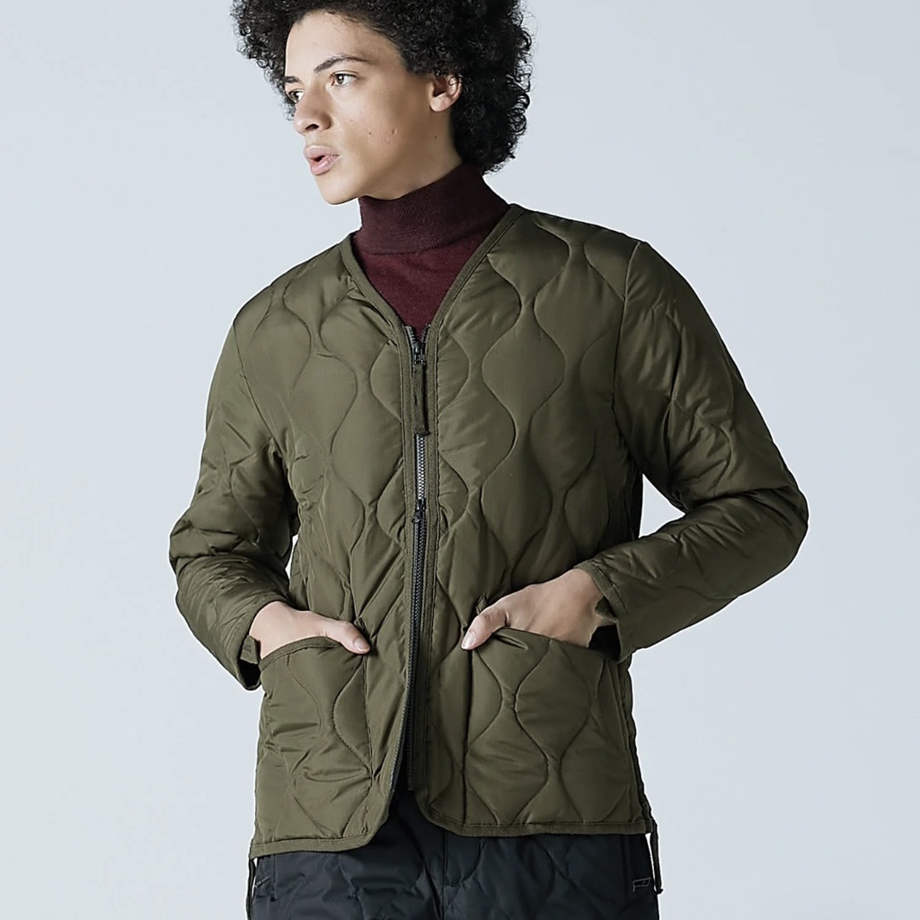 [タイオン]MILITARY ZIP V NECK DOWN JKT