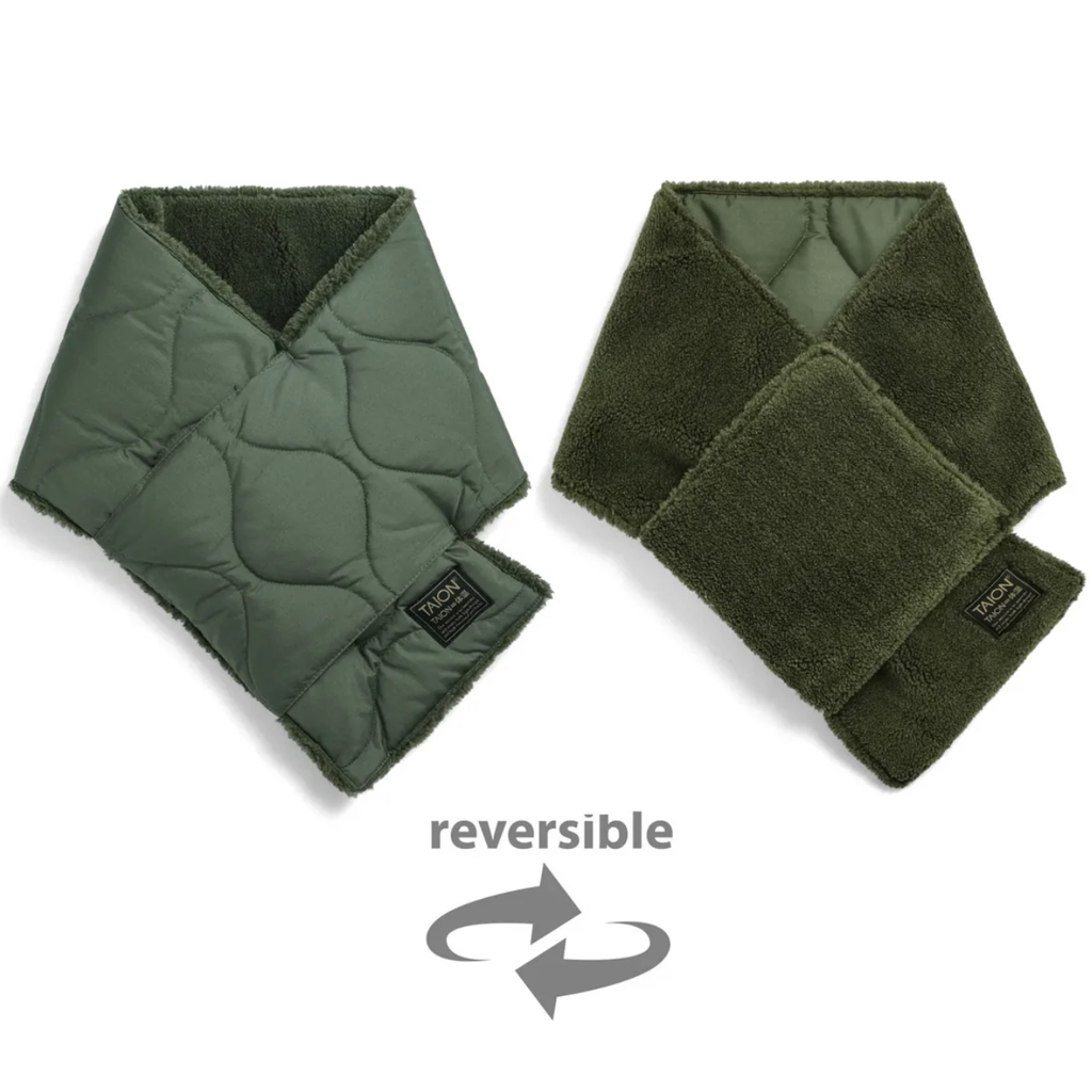 [タイオン]ミリタリー リバーシブル ダウンマフラー