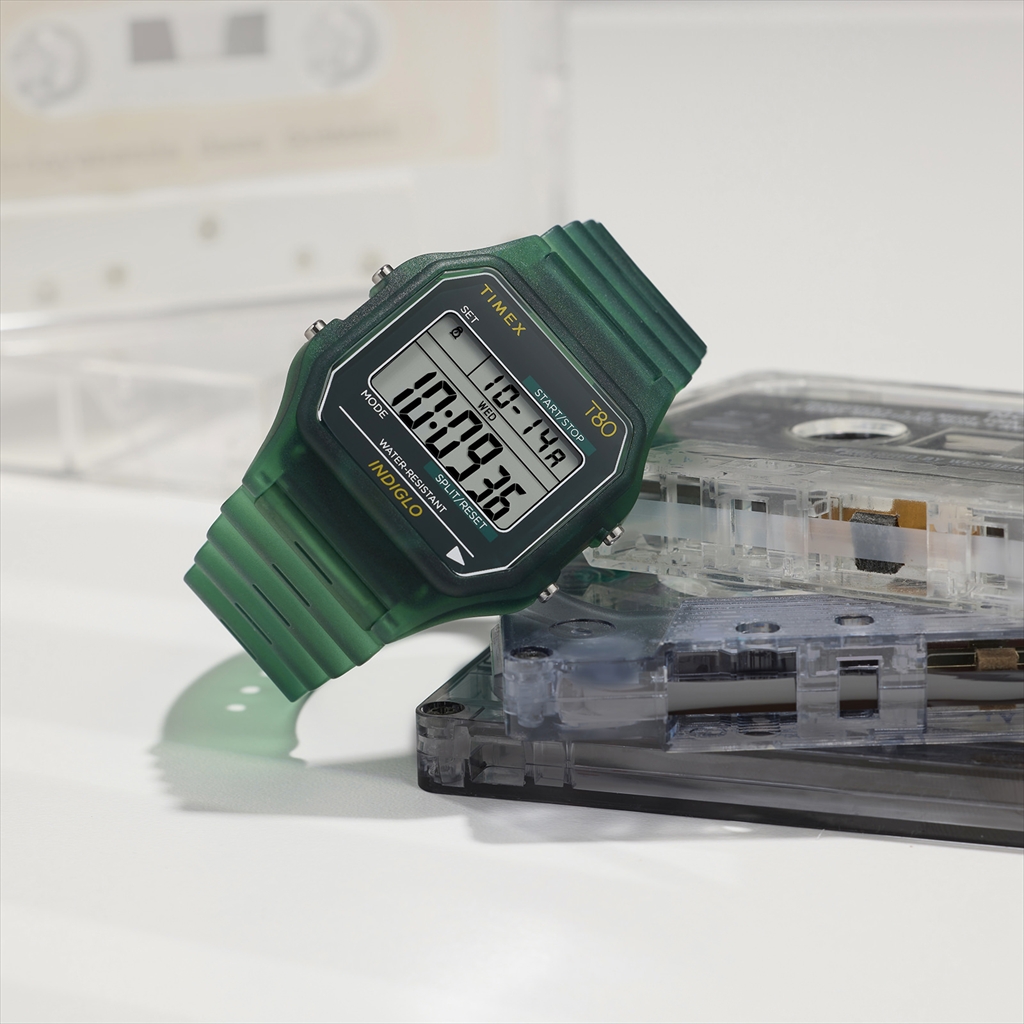 [タイメックス]Timex T80 34mm Resin Watch Strap（グリーン）
