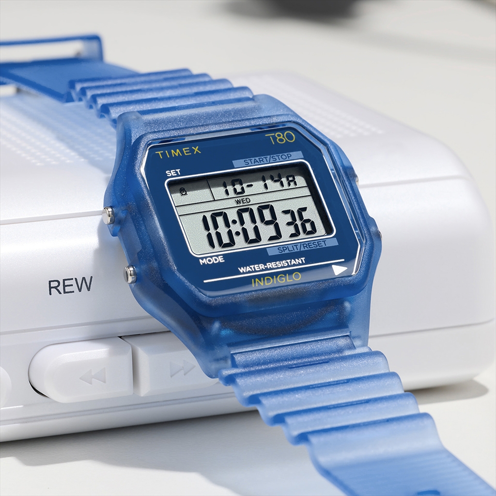 [タイメックス]Timex T80 34mm Resin Watch Strap（ブルー）