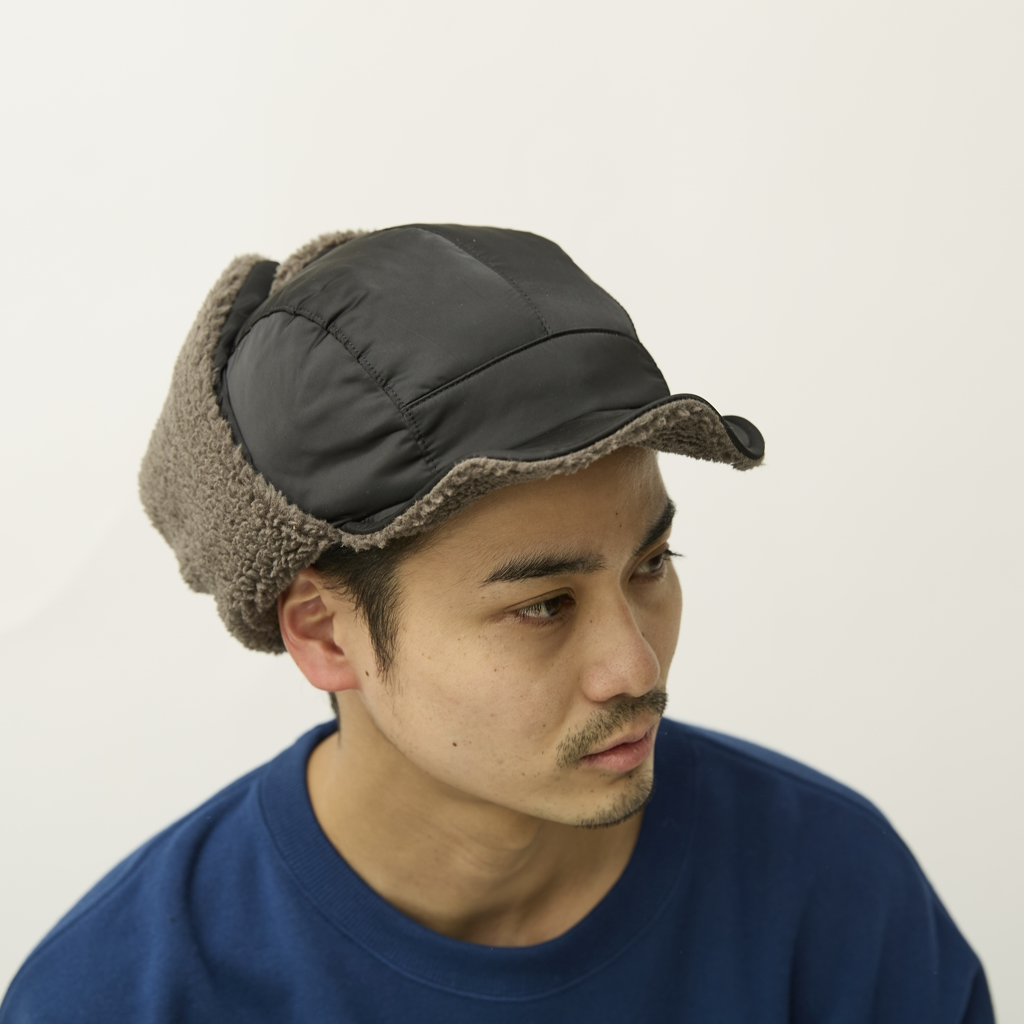[ユニフォーム アウトドア スタンダード]2WAY 5PANEL MILITARY BOA FLEECE EARFLAP CAP