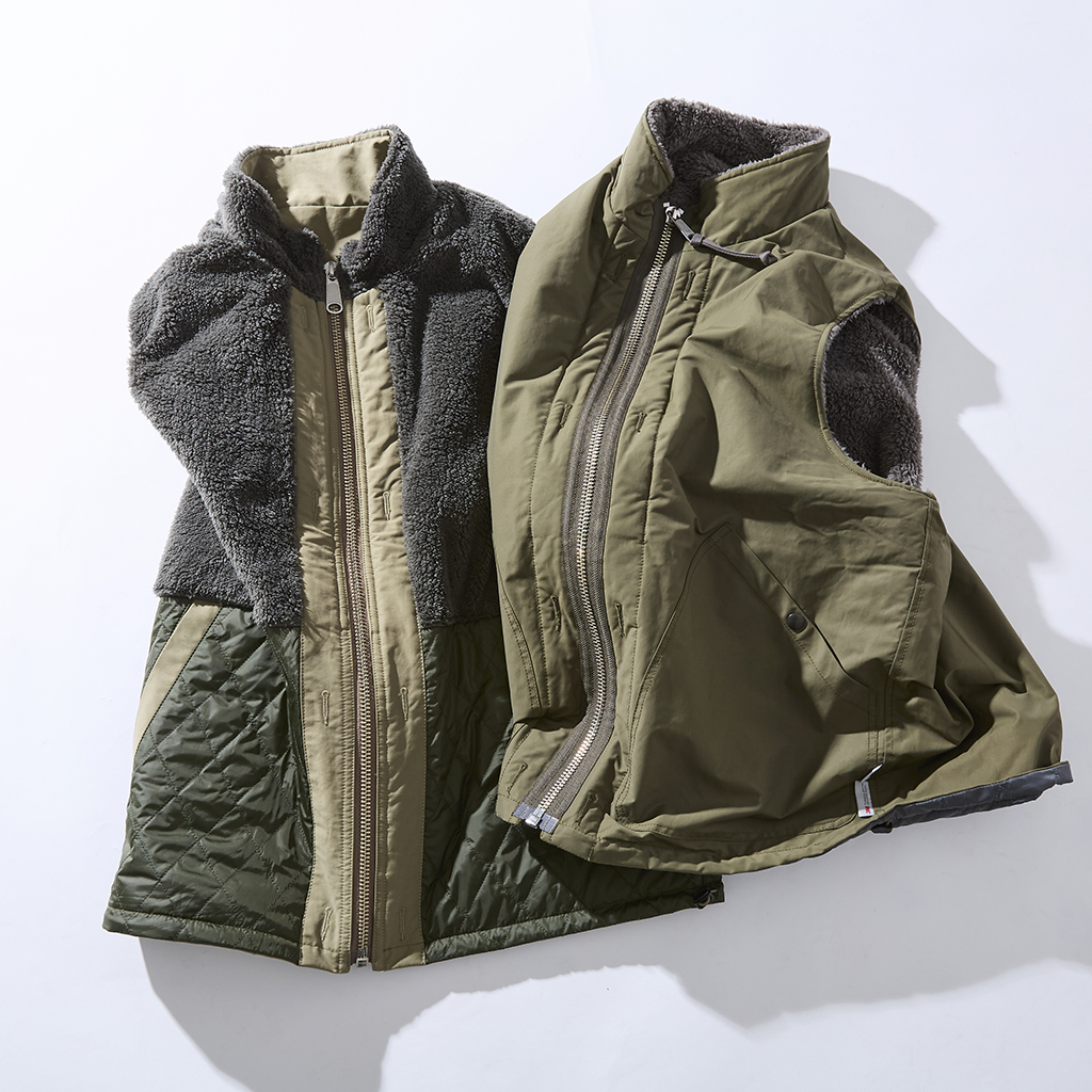 [ユニフォーム アウトドア スタンダード]COTTON / POLYESTER REVERSIBLE STAND COLLAR VEST