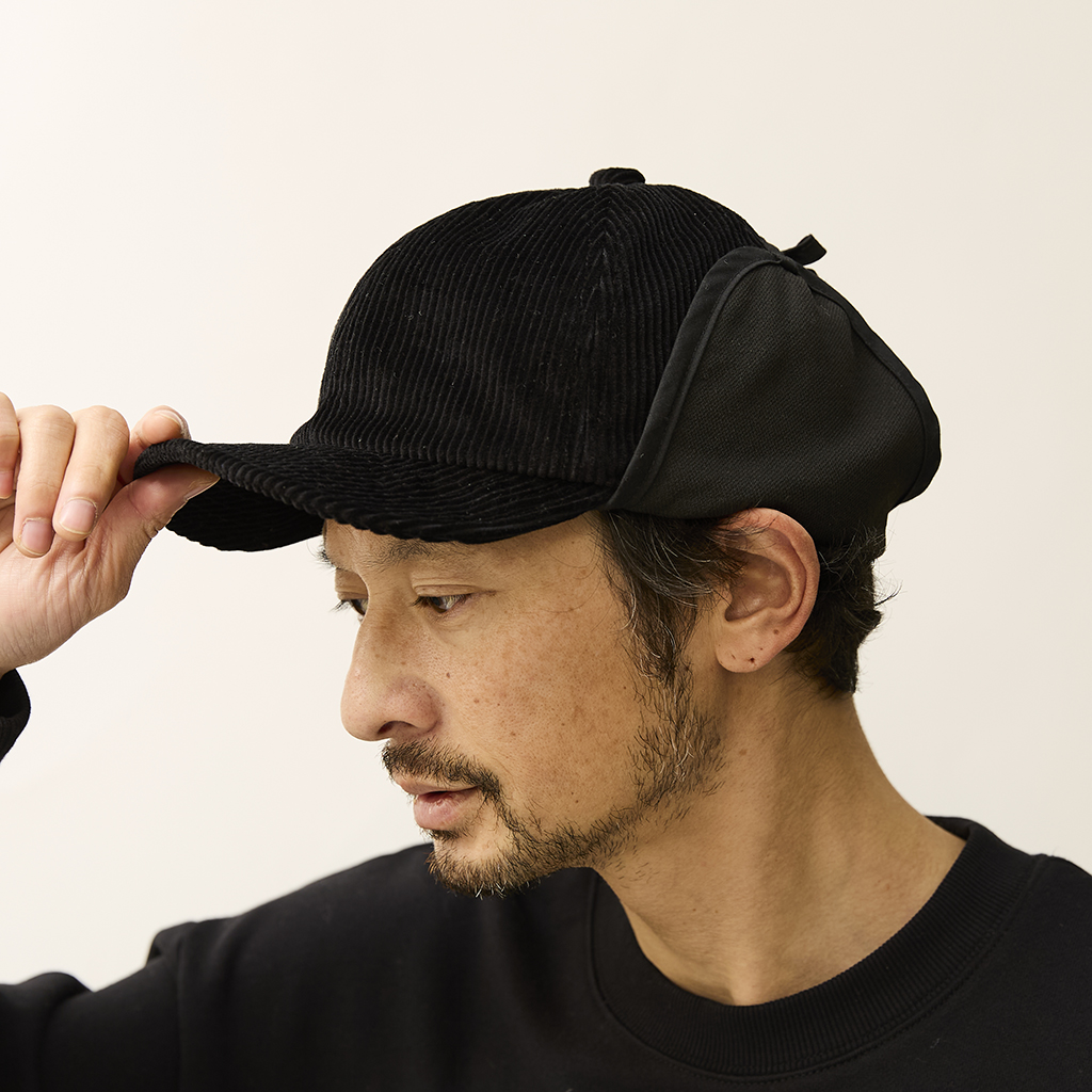 [ユニフォーム アウトドア スタンダード]2WAY 6PANEL CORDUROY REMOVABL FLEECE EARFLAP CAP