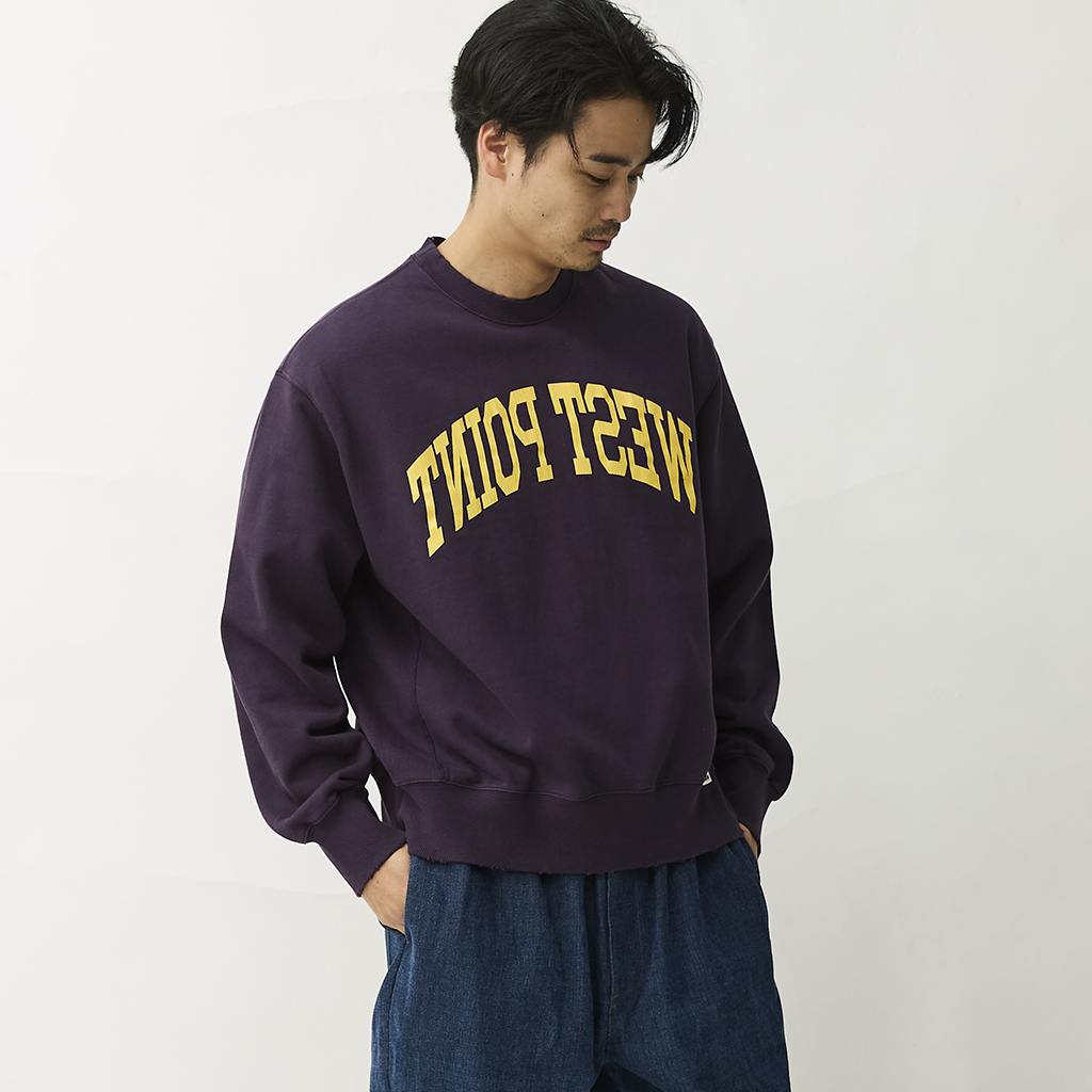 [ユニフォーム アウトドア スタンダード]HEAVY WEIGHT BOX CUT DAMAGE CREWNECK