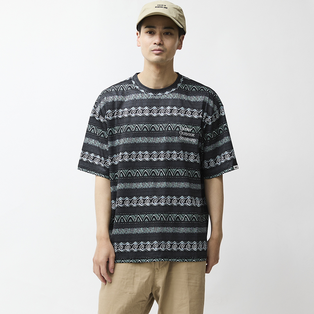 [ユニフォーム アウトドア スタンダード]2WAY DRY 80s RETRO SURF BORDER T-SHIRT