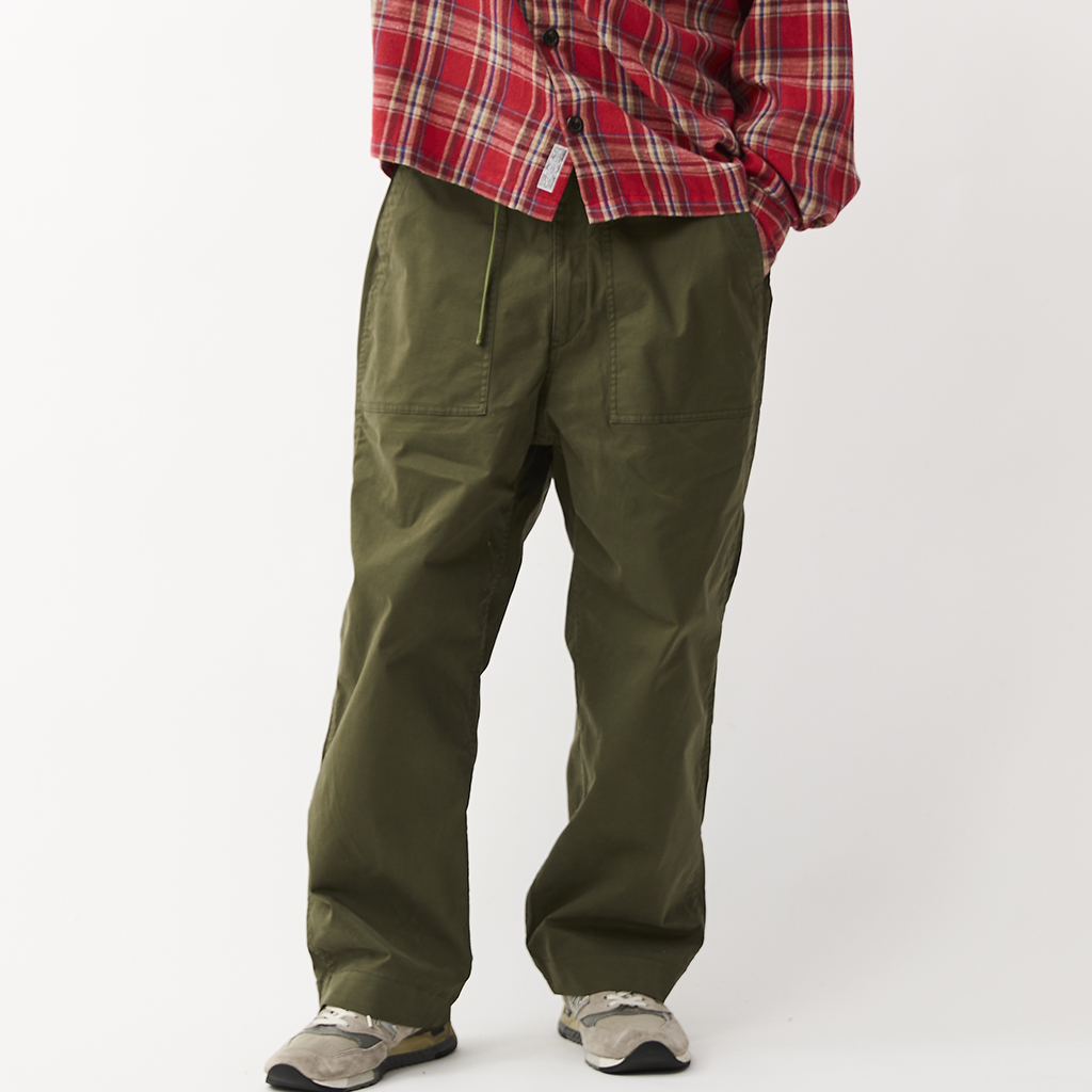 [ユニフォーム アウトドア スタンダード]STRETCH CHINO WIDE 9/10 BAKER PANTS