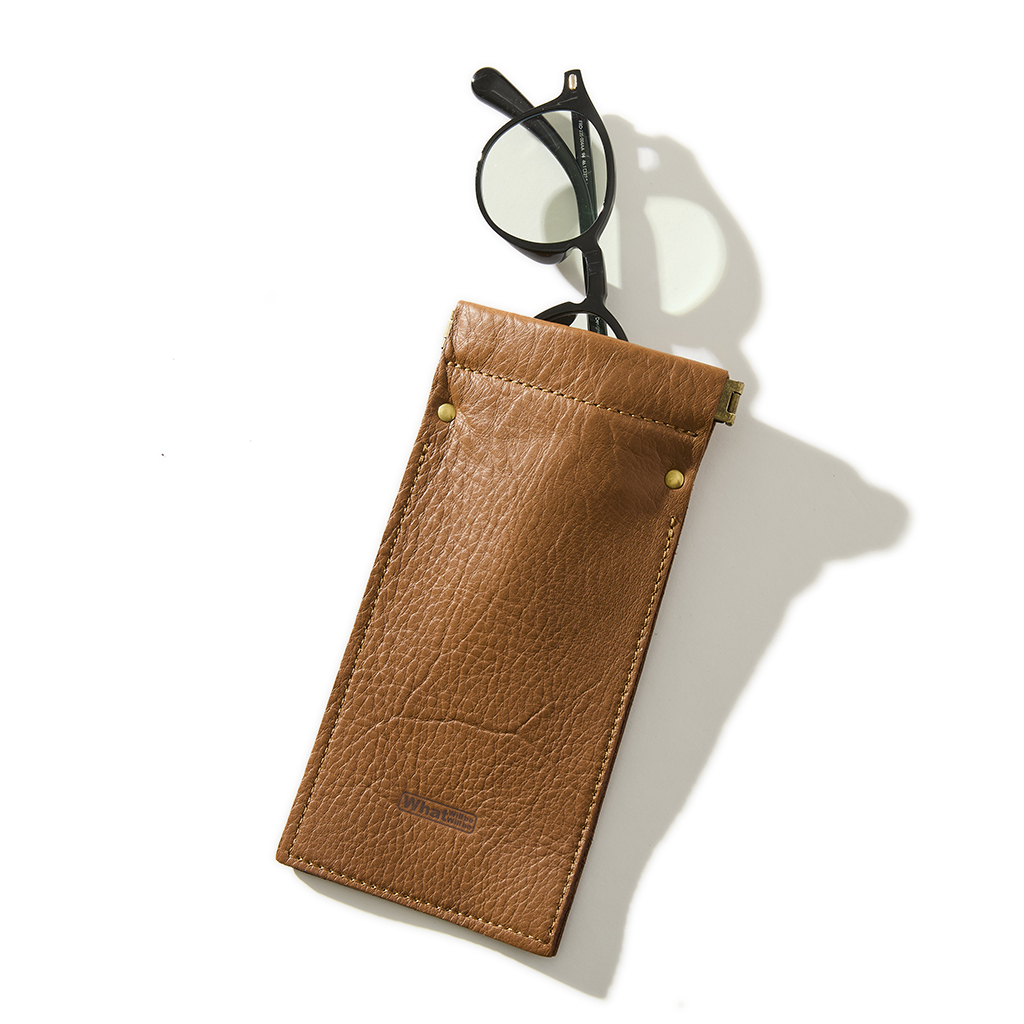 [ホワットウィルビーウィルビー]フラットになるオイルレザー眼鏡ケース