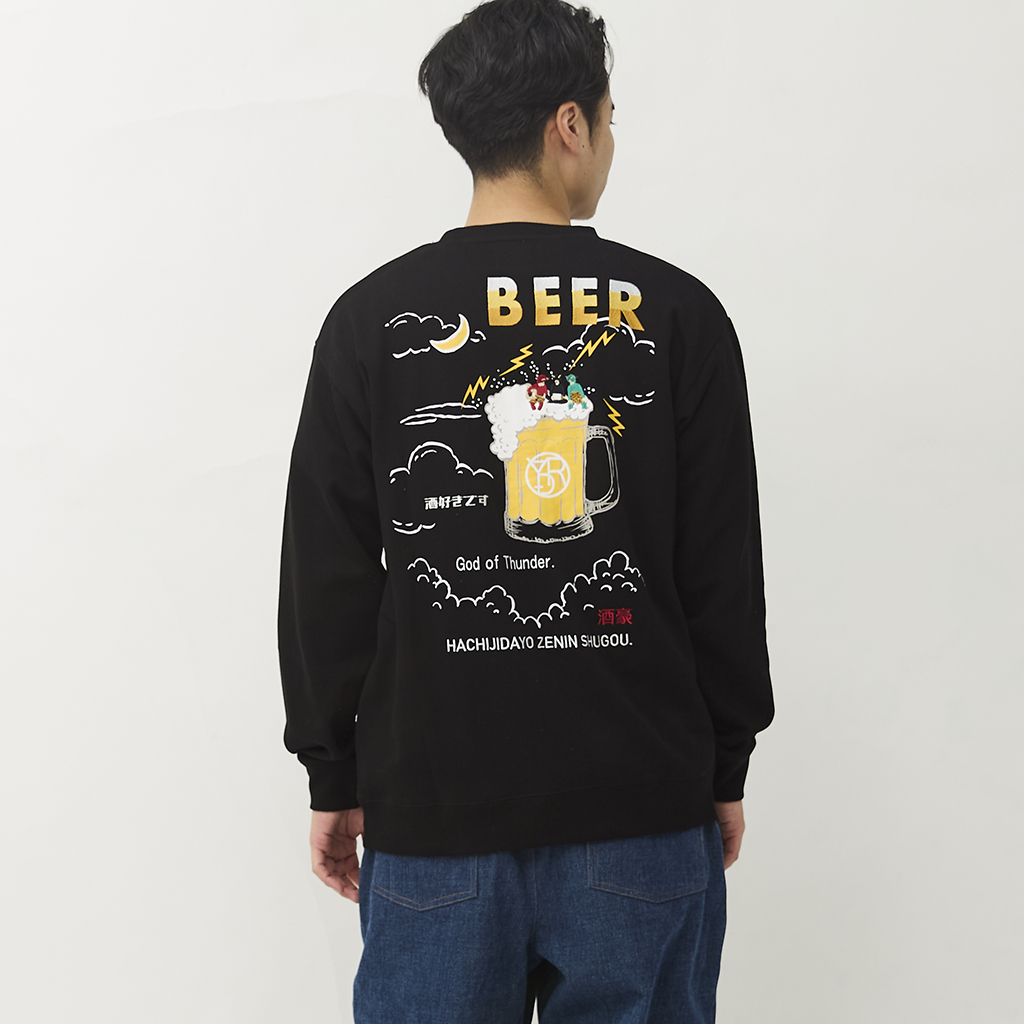 [ヨイドレ]雷様 クルーネックスウェット