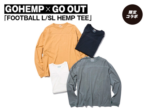 GOHEMP × GO OUT「FOOTBALL L/SL HEMP TEE」